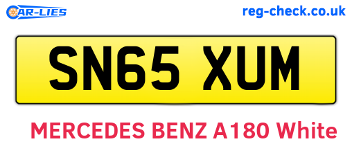 SN65XUM are the vehicle registration plates.
