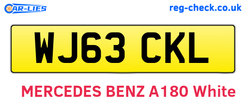 WJ63CKL are the vehicle registration plates.