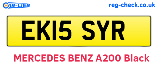 EK15SYR are the vehicle registration plates.