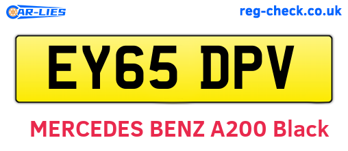 EY65DPV are the vehicle registration plates.