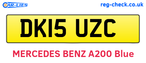 DK15UZC are the vehicle registration plates.