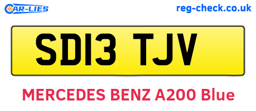 SD13TJV are the vehicle registration plates.