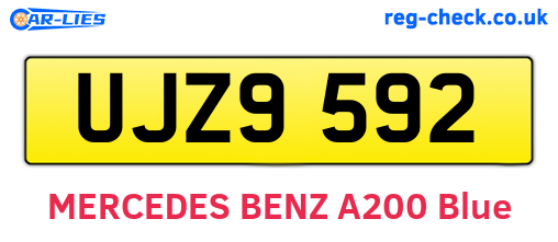 UJZ9592 are the vehicle registration plates.