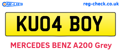 KU04BOY are the vehicle registration plates.