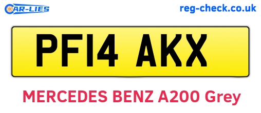 PF14AKX are the vehicle registration plates.