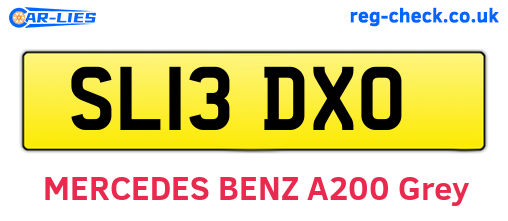SL13DXO are the vehicle registration plates.