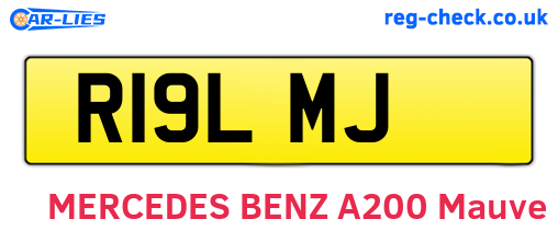 R19LMJ are the vehicle registration plates.