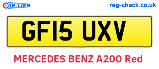 GF15UXV are the vehicle registration plates.