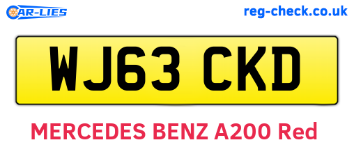 WJ63CKD are the vehicle registration plates.