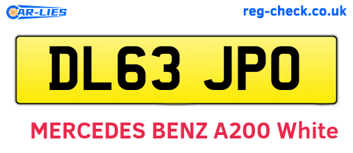 DL63JPO are the vehicle registration plates.