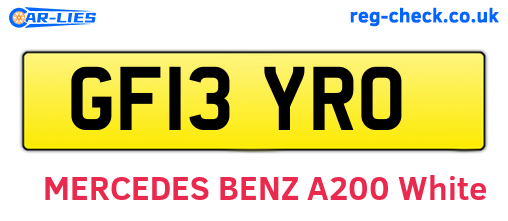GF13YRO are the vehicle registration plates.