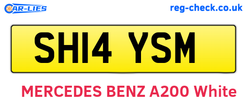 SH14YSM are the vehicle registration plates.
