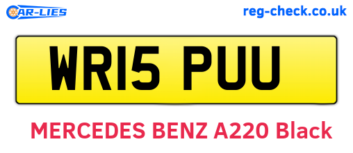 WR15PUU are the vehicle registration plates.