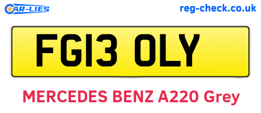 FG13OLY are the vehicle registration plates.