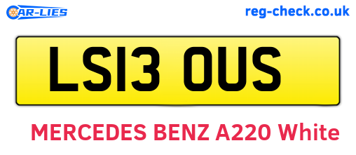 LS13OUS are the vehicle registration plates.