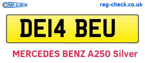 DE14BEU are the vehicle registration plates.