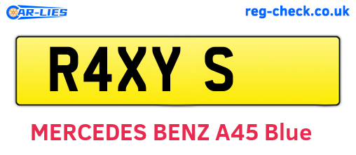 R4XYS are the vehicle registration plates.