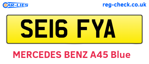 SE16FYA are the vehicle registration plates.