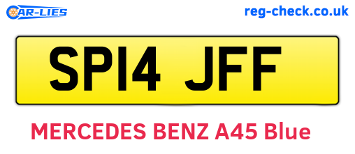 SP14JFF are the vehicle registration plates.