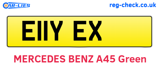 E11YEX are the vehicle registration plates.