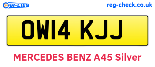 OW14KJJ are the vehicle registration plates.