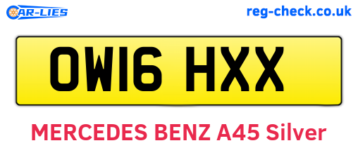 OW16HXX are the vehicle registration plates.