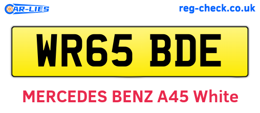 WR65BDE are the vehicle registration plates.