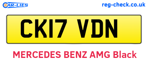 CK17VDN are the vehicle registration plates.