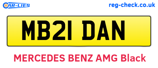MB21DAN are the vehicle registration plates.