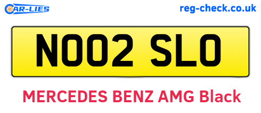 NO02SLO are the vehicle registration plates.