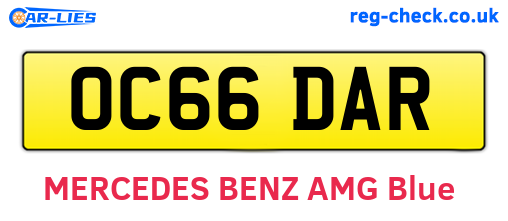 OC66DAR are the vehicle registration plates.