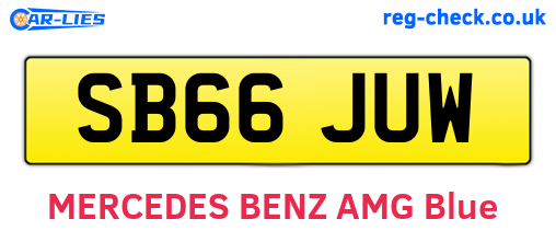 SB66JUW are the vehicle registration plates.