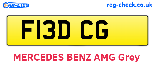 F13DCG are the vehicle registration plates.