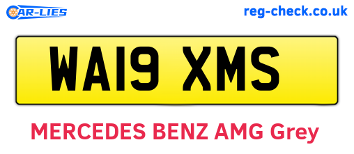 WA19XMS are the vehicle registration plates.