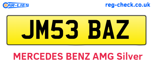 JM53BAZ are the vehicle registration plates.