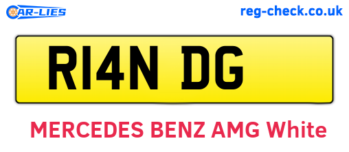 R14NDG are the vehicle registration plates.
