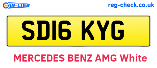 SD16KYG are the vehicle registration plates.