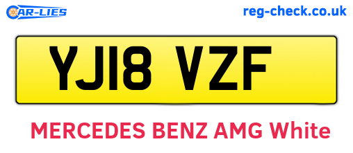 YJ18VZF are the vehicle registration plates.