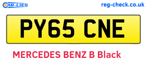 PY65CNE are the vehicle registration plates.