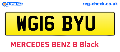 WG16BYU are the vehicle registration plates.