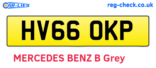 HV66OKP are the vehicle registration plates.