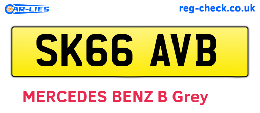 SK66AVB are the vehicle registration plates.