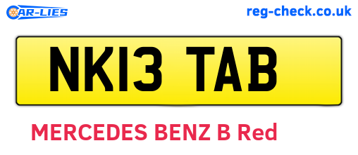 NK13TAB are the vehicle registration plates.