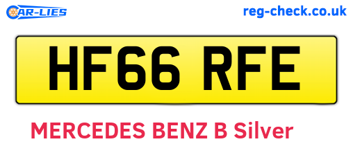 HF66RFE are the vehicle registration plates.