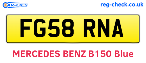 FG58RNA are the vehicle registration plates.