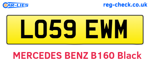 LO59EWM are the vehicle registration plates.