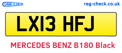 LX13HFJ are the vehicle registration plates.