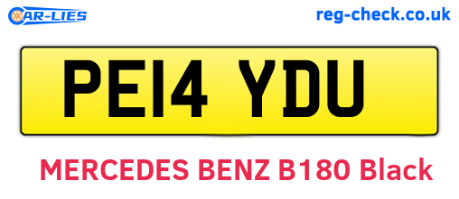 PE14YDU are the vehicle registration plates.