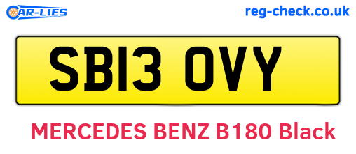 SB13OVY are the vehicle registration plates.