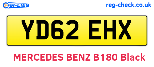 YD62EHX are the vehicle registration plates.
